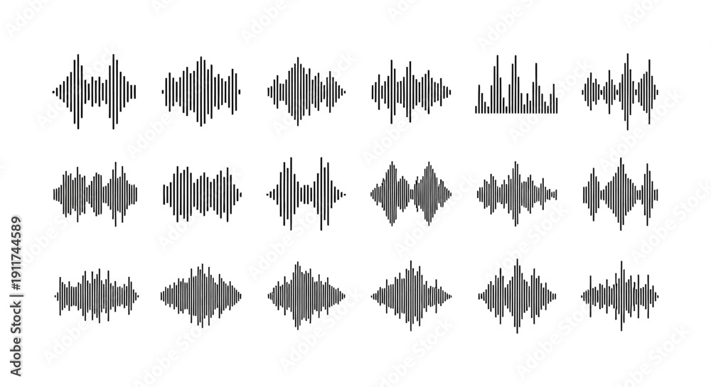 Fototapeta premium dynamic sound wave patterns visualizing audio frequency data ideal for modern music technology applications user interface design and data graphics