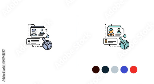Patient medical record with mortar and pestle icon