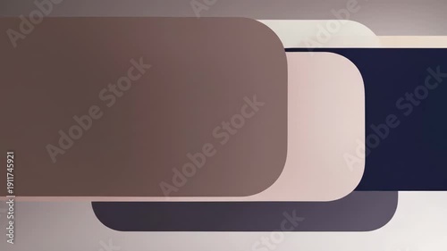 Abstract geometric shapes with rounded corners layered in a modern pastel and dark blue color palette