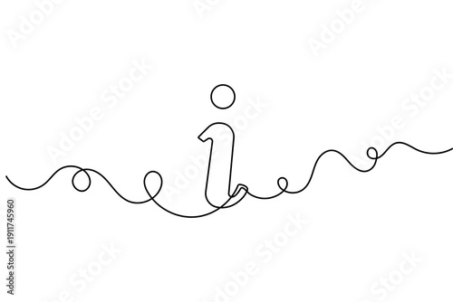 Information sign vector illustration using a single line drawing and minimalist design approach
