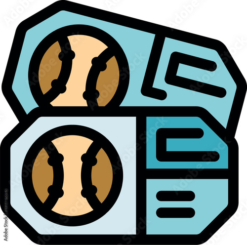 Pair of baseball tickets offering entry to a thrilling sporting event