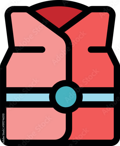 Life vest designed for water safety, featuring a secure buckle closure