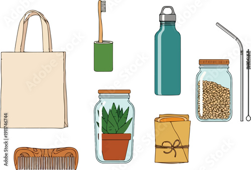 Essential eco friendly items for a sustainable lifestyle and daily use