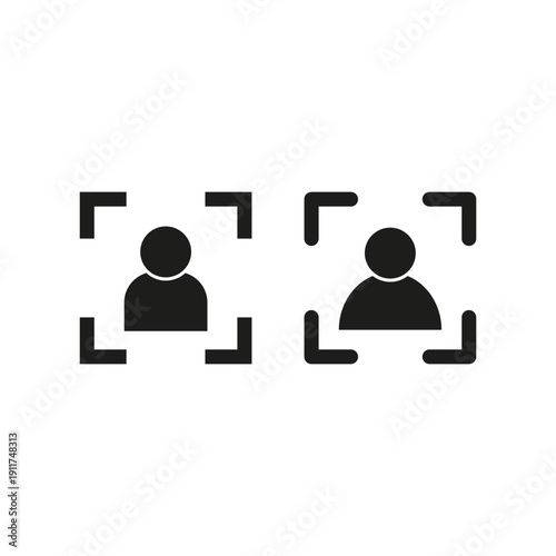 Face recognition icon. User scan Vector. Identity check symbol. Focus frame.