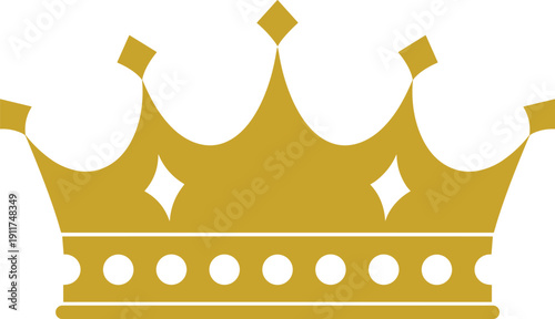 Golden crown icon illustration, royal emblem artwork, luxury logo vector design, monarchy symbol pack, achievement graphic collection, minimalist regal silhouette sketch