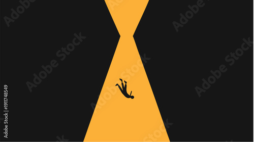Person falling into void with sense of urgency and danger