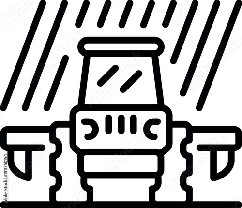 Combine harvester working on a rainy day, showcasing agricultural resilience and technological advancement in farming