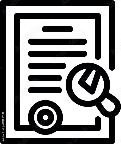 Official document is being inspected with magnifying glass, emphasizing verification, validation, and scrutiny of legal or official paperwork