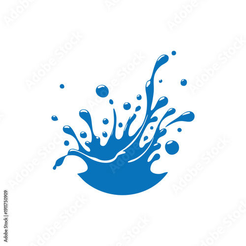Blue Water Splash Liquid Wave Vector Illustration