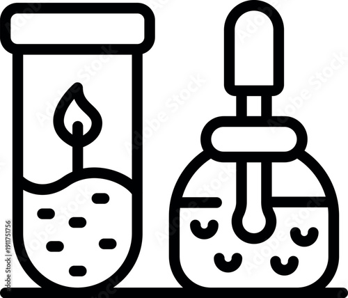 Lab technician using test tube and dropper for chemical experiment with sprout and liquid substance