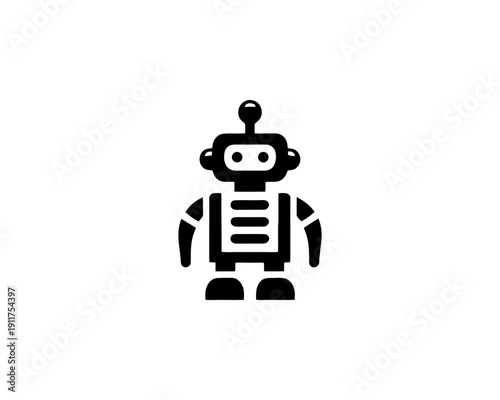 Robot minimalist logo for ai technology branding