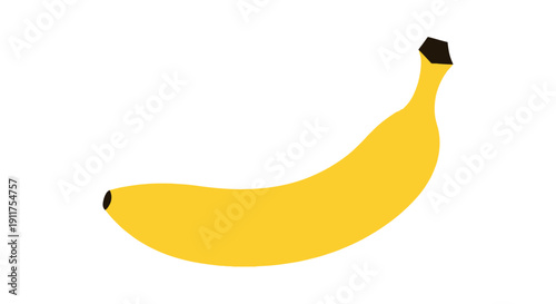Isolated yellow banana graphic on white background for commercial use