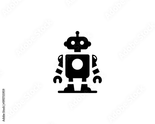 Robot minimalist logo for ai technology branding