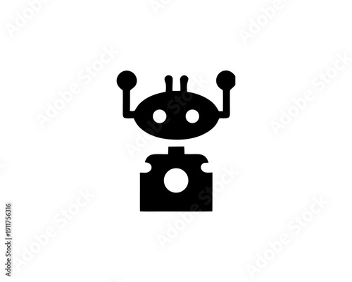 Robot minimalist logo for ai technology branding