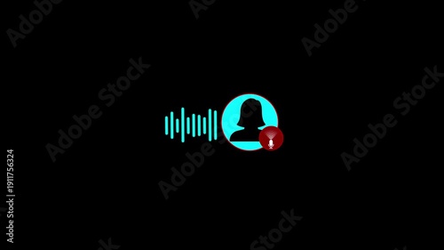 media broadcast audio waveform and equalizer loop,male and female avatar voice spectrum background,customer assistance and discussion sound wave graphic video animation.