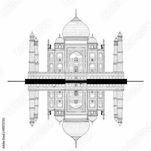 Taj Mahal Artistic Vector Illustration – Indian Cultural Heritage