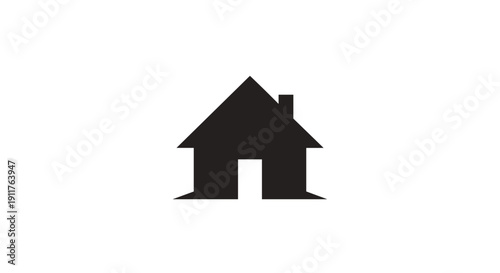 Simple Black House Icon Illustration 1.