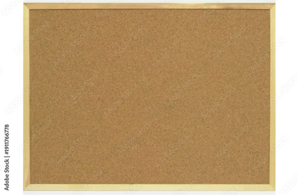 Fototapeta premium Blank Cork Notice Board in Wooden Frame - Pin Board Texture with Copy Space Isolated on White
