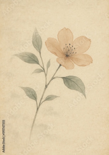 Delicate watercolor flower illustration.