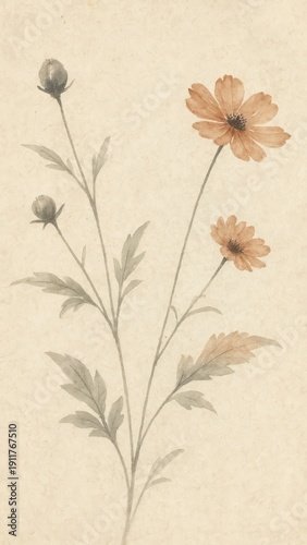 Elegant floral watercolor illustration