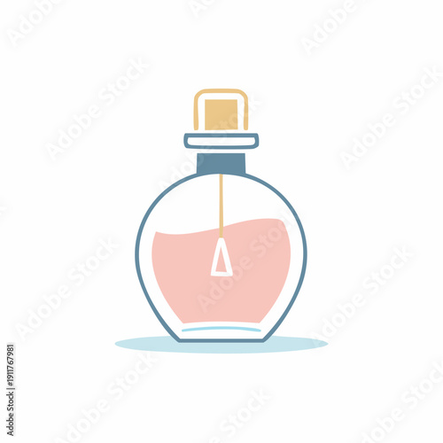 Elegant pink perfume bottle with a delicate spray nozzle, a symbol of luxury and beauty