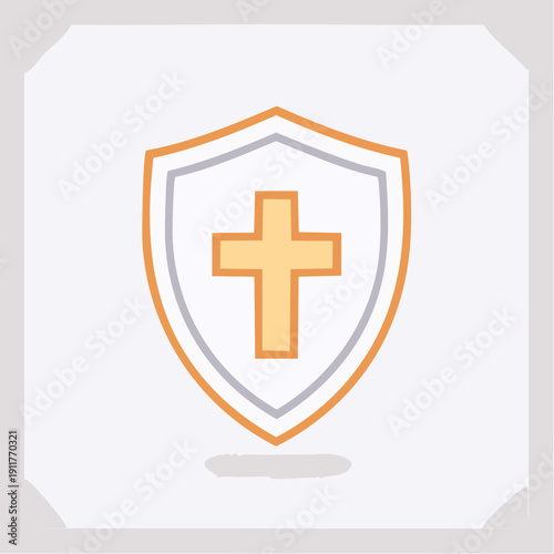 Free Download Christianity Cross Shield Icon - Religious Symbolism and Protection - GFXLoad