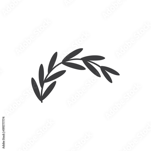 Tarragon Leaves Forming Gentle Arc Culinary Herb Vector Illustration Botanical Design