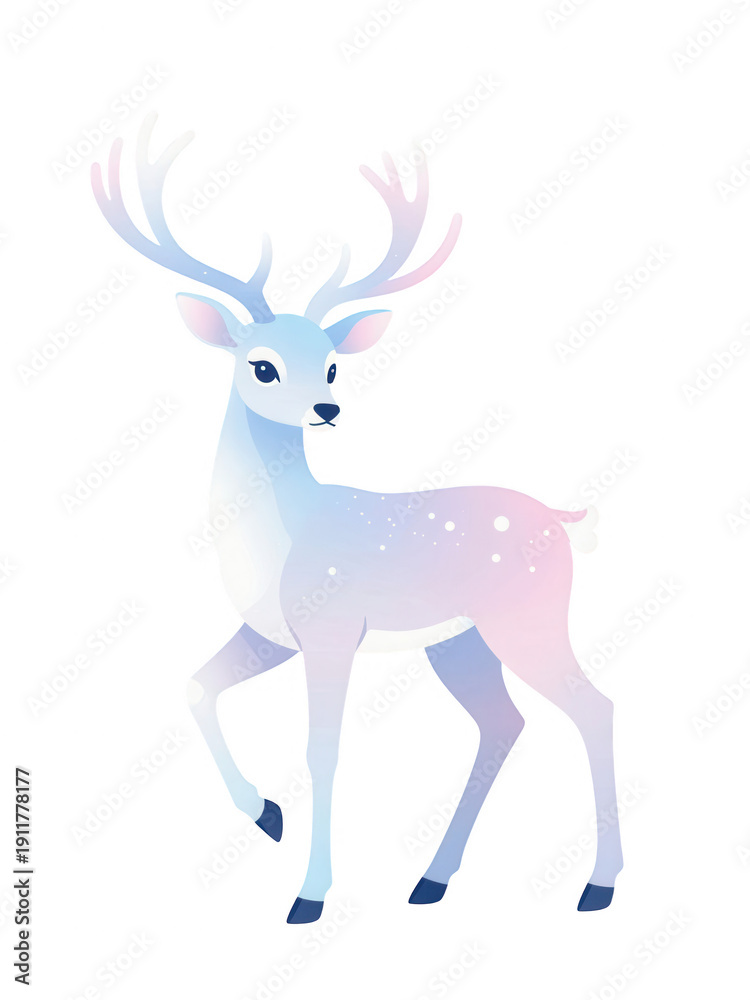 Fototapeta premium Majestic Stag With Antlers In Gradient Style
