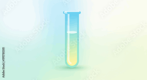 Simple illustration of a transparent test tube containing a gradient liquid