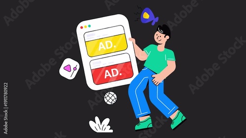 Businessman Advertising  Alpha channel Animation