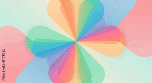 Soft pastel colors blend and radiate from a central point