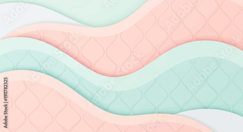 Soft pastel waves of quilted material create a comforting, abstract texture