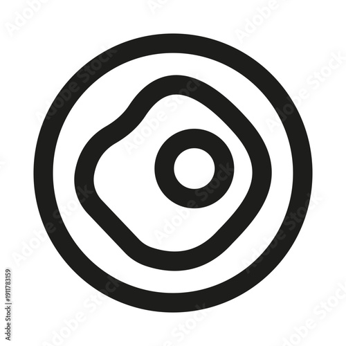 Fried Egg Professional Modern Line Icon. Minimal breakfast kitchen meal cooking outline design