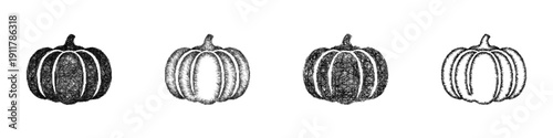 Sketch pumpkin icon design set