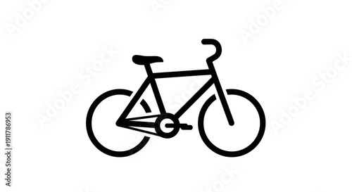 Bicycle Illustration with Black Lines.