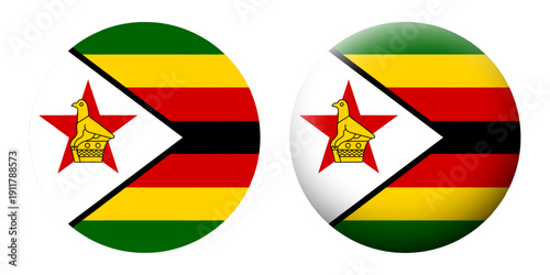 Free Download Vector illustration of Zimbabwe flag set on transparent background - GFXLoad