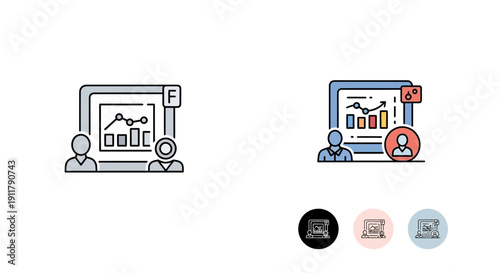 Online business meeting with data analysis and presentation