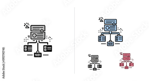 Network topology icon. Server structure diagram.