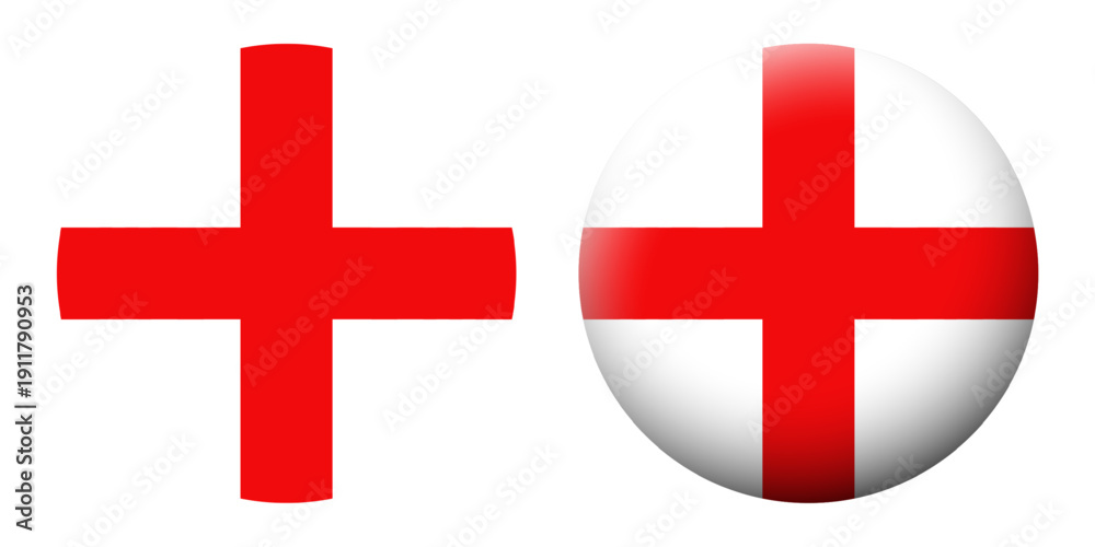 Fototapeta premium Vector illustration of England flag set on transparent background
