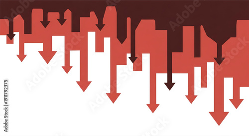 Economic Downturn Concept Financial Crisis Graphic Representing Declining Market