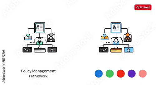 Policy management framework icon concept