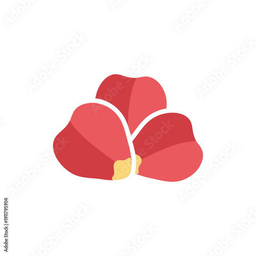 Cluster of Three Rose Petals Vector Flat 2D Floral Illustration Decorative Digital Art