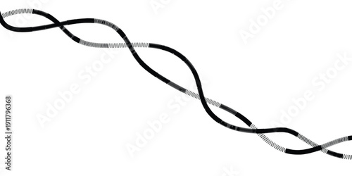 vector illustration of a black silhouette of a cable on white