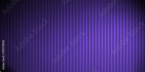 Purple Vertical Light Stripes Background with Neon Glow Gradient. Futuristic Technology Concept