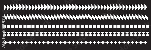 Decorative Horizontal Divider Lines and Borders . Ornamental divider lines, geometric borders and decorative separators isolated on white background for design projects, web and print use.
