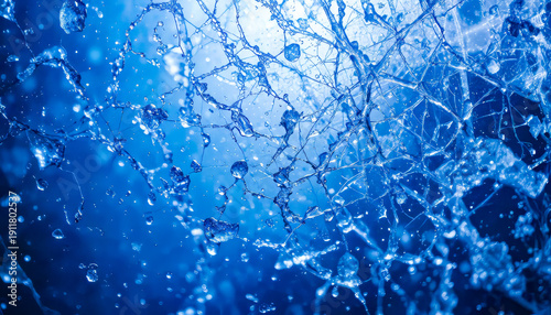blue abstract water bubbles and icy texture forming cool refreshing background with dreamy light effect underwater atmosphere and modern design suitable for technology theme wallpaper and calm visual
