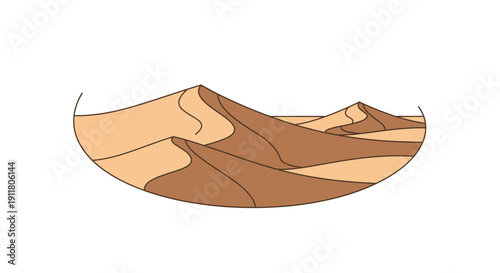 Serene Mountain Range Landscape Vector Illustration with Misty Peaks and Valleys on Isolated White Background