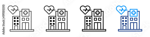 Hospital Support Icon Different Style Outline Collection Set.