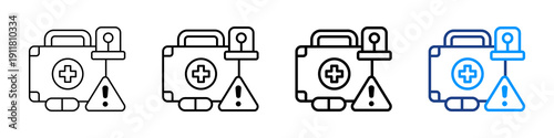 Emergency Care Icon Different Style Outline Collection Set.