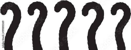 Question marks in a row on white background